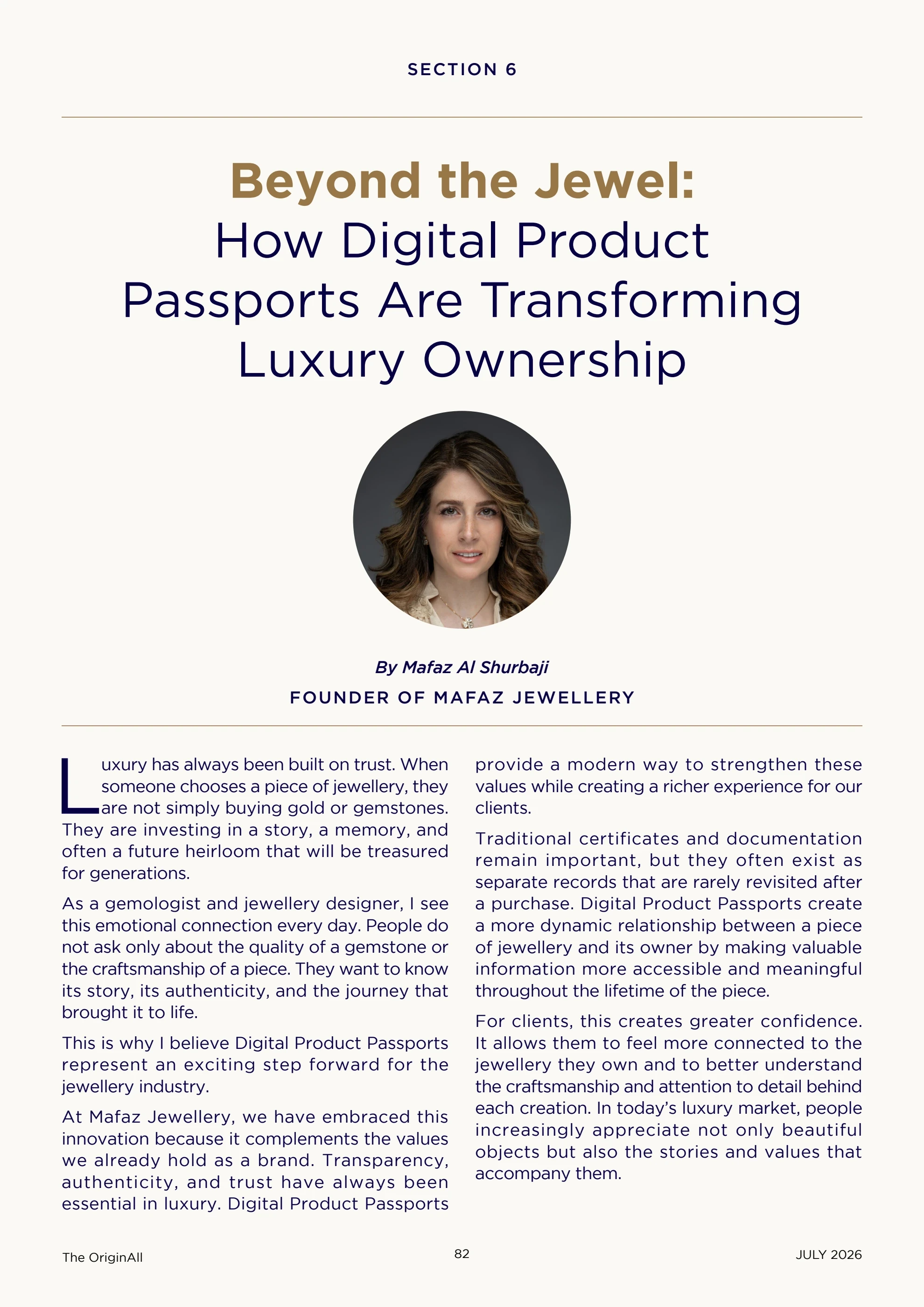 The OriginAll page 82 — Beyond the Jewel by Mafaz Al Shurbaji, Founder of Mafaz Jewellery